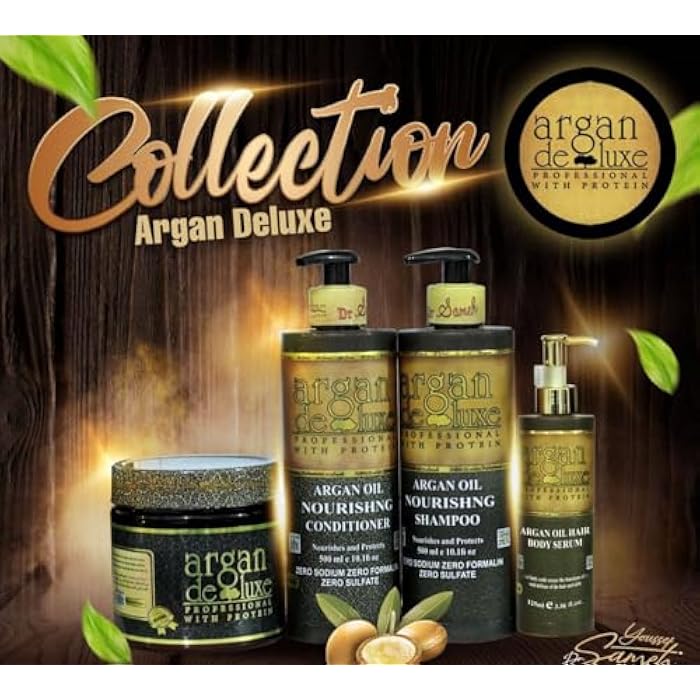 Argan Deluxe Set (Shampoo & Conditioner 500ml - Argan Treatment 125ml) - Image 2